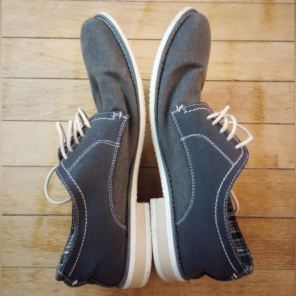 Madden By Steve Madden Canvas Oxford Gray Shoes Men Size 9